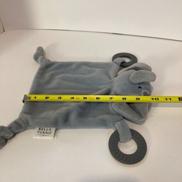 Bella Tunno Elephant Gray Lovey Security Blanket Baby Plush Toy Teether Rattle - Picture 5 of 8